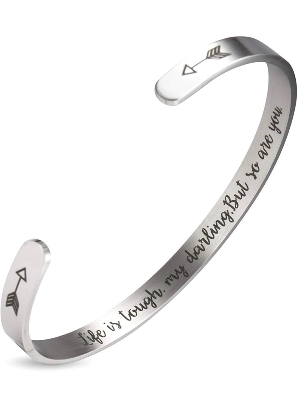 Inspirational Bracelet Cuff Stainless Steel EUC